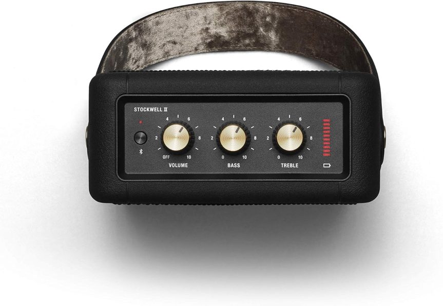 Marshall Stockwell II Portable Bluetooth Speaker, Black and Brass - Image 5