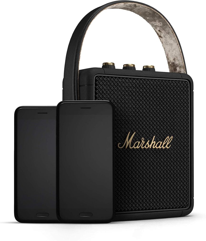 Marshall Stockwell II Portable Bluetooth Speaker, Black and Brass - Image 9