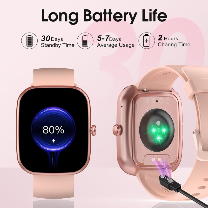 Smart Watch, 1.91" HD Screen Smartwatch for Men Women(Answer/Make Call), Fitness Watch with Heart Rate/Sleep Monitor/Steps Monitor, 110+ Sports Modes, IP68 Waterproof Activity Tracker Rose Gold - Image 7